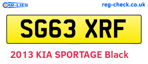 SG63XRF are the vehicle registration plates.