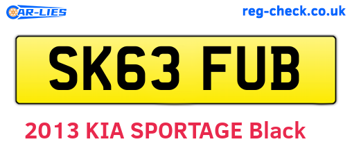 SK63FUB are the vehicle registration plates.