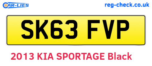 SK63FVP are the vehicle registration plates.