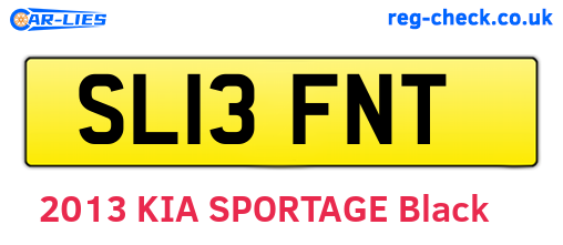 SL13FNT are the vehicle registration plates.