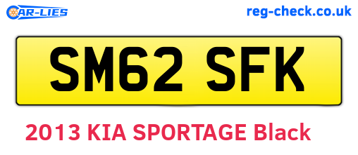 SM62SFK are the vehicle registration plates.