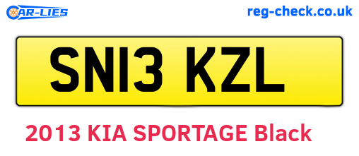 SN13KZL are the vehicle registration plates.