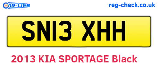 SN13XHH are the vehicle registration plates.