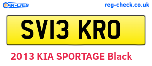 SV13KRO are the vehicle registration plates.