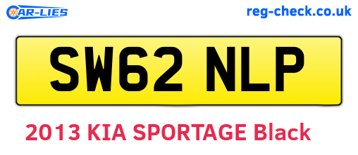SW62NLP are the vehicle registration plates.