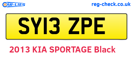 SY13ZPE are the vehicle registration plates.