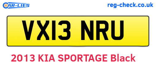VX13NRU are the vehicle registration plates.