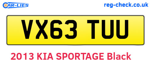 VX63TUU are the vehicle registration plates.