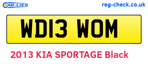 WD13WOM are the vehicle registration plates.
