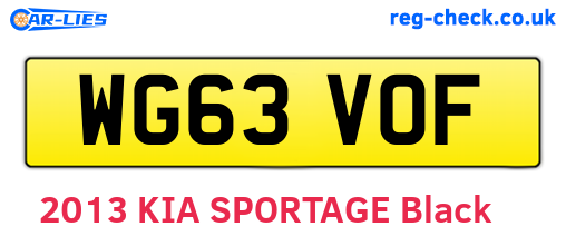 WG63VOF are the vehicle registration plates.