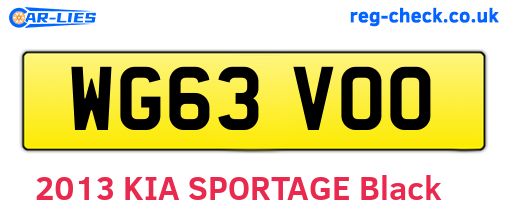 WG63VOO are the vehicle registration plates.