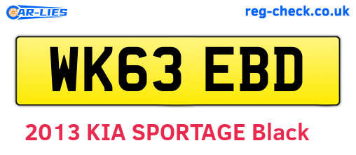 WK63EBD are the vehicle registration plates.