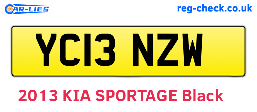 YC13NZW are the vehicle registration plates.