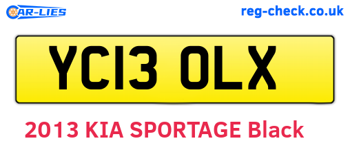 YC13OLX are the vehicle registration plates.
