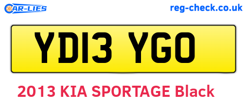 YD13YGO are the vehicle registration plates.