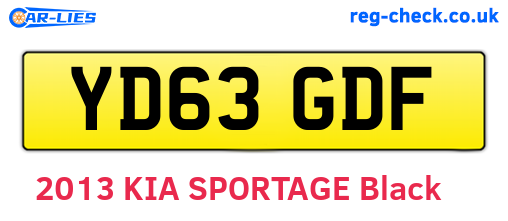 YD63GDF are the vehicle registration plates.