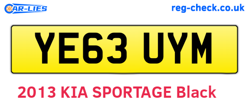 YE63UYM are the vehicle registration plates.