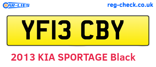 YF13CBY are the vehicle registration plates.
