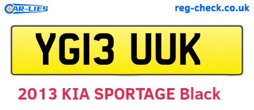 YG13UUK are the vehicle registration plates.