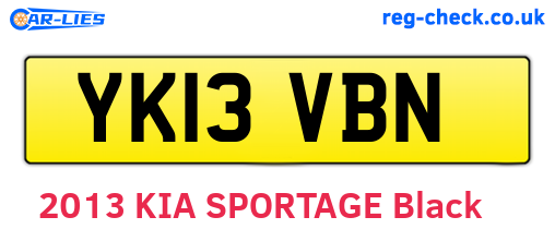 YK13VBN are the vehicle registration plates.