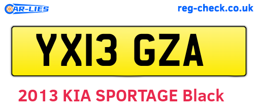 YX13GZA are the vehicle registration plates.
