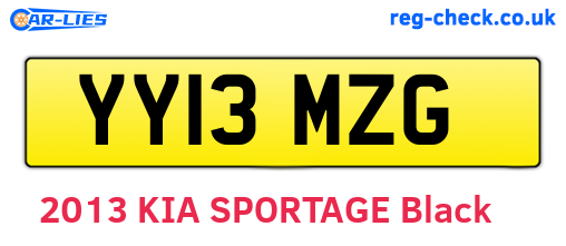 YY13MZG are the vehicle registration plates.