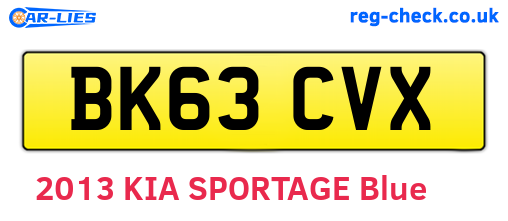 BK63CVX are the vehicle registration plates.