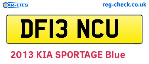 DF13NCU are the vehicle registration plates.