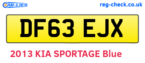 DF63EJX are the vehicle registration plates.