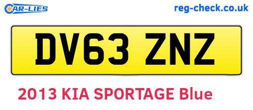 DV63ZNZ are the vehicle registration plates.