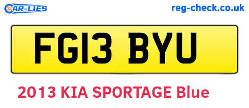 FG13BYU are the vehicle registration plates.