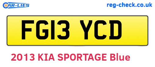FG13YCD are the vehicle registration plates.