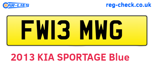 FW13MWG are the vehicle registration plates.