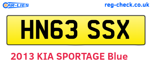 HN63SSX are the vehicle registration plates.
