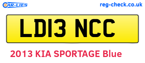 LD13NCC are the vehicle registration plates.