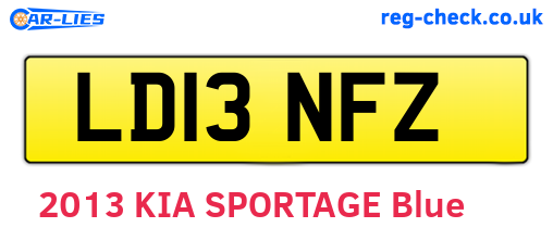 LD13NFZ are the vehicle registration plates.