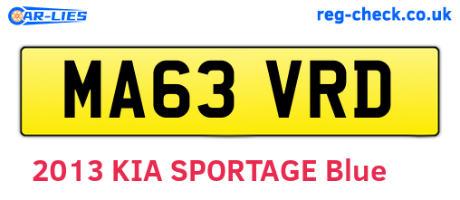 MA63VRD are the vehicle registration plates.