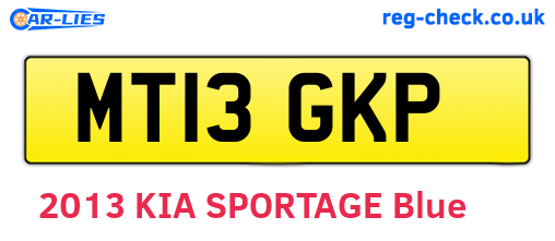 MT13GKP are the vehicle registration plates.