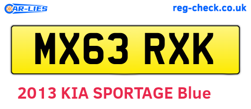 MX63RXK are the vehicle registration plates.