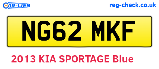 NG62MKF are the vehicle registration plates.
