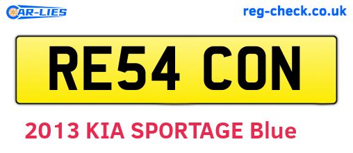 RE54CON are the vehicle registration plates.