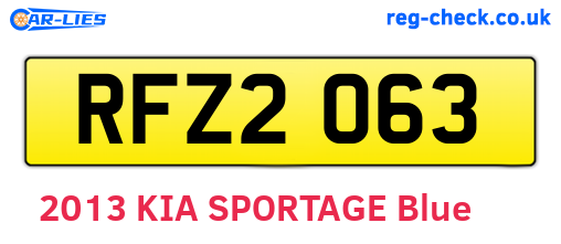 RFZ2063 are the vehicle registration plates.