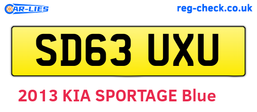 SD63UXU are the vehicle registration plates.