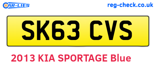 SK63CVS are the vehicle registration plates.