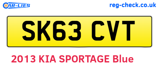 SK63CVT are the vehicle registration plates.