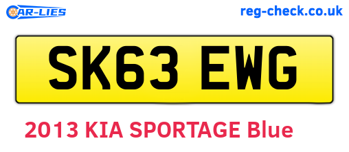 SK63EWG are the vehicle registration plates.