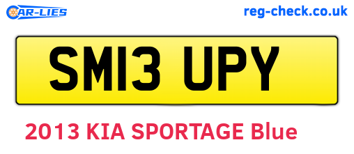 SM13UPY are the vehicle registration plates.