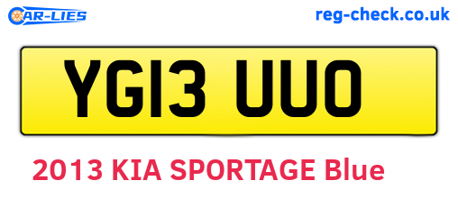 YG13UUO are the vehicle registration plates.