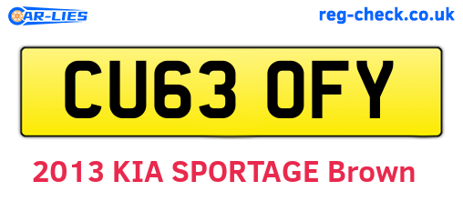 CU63OFY are the vehicle registration plates.