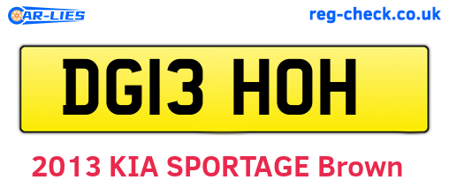DG13HOH are the vehicle registration plates.
